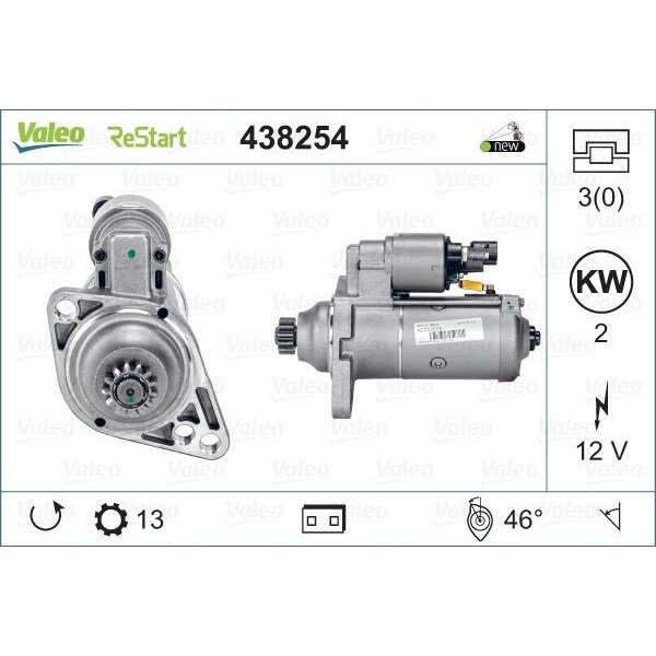 VW SCİROCCO MARŞ DİNAMOSU 12V 2.0KW 13 DİŞ