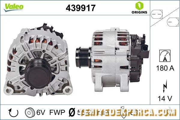 VOLVO S80 ŞARJ DİNAMOSU 12V 180 AMPER LİN UÇLU